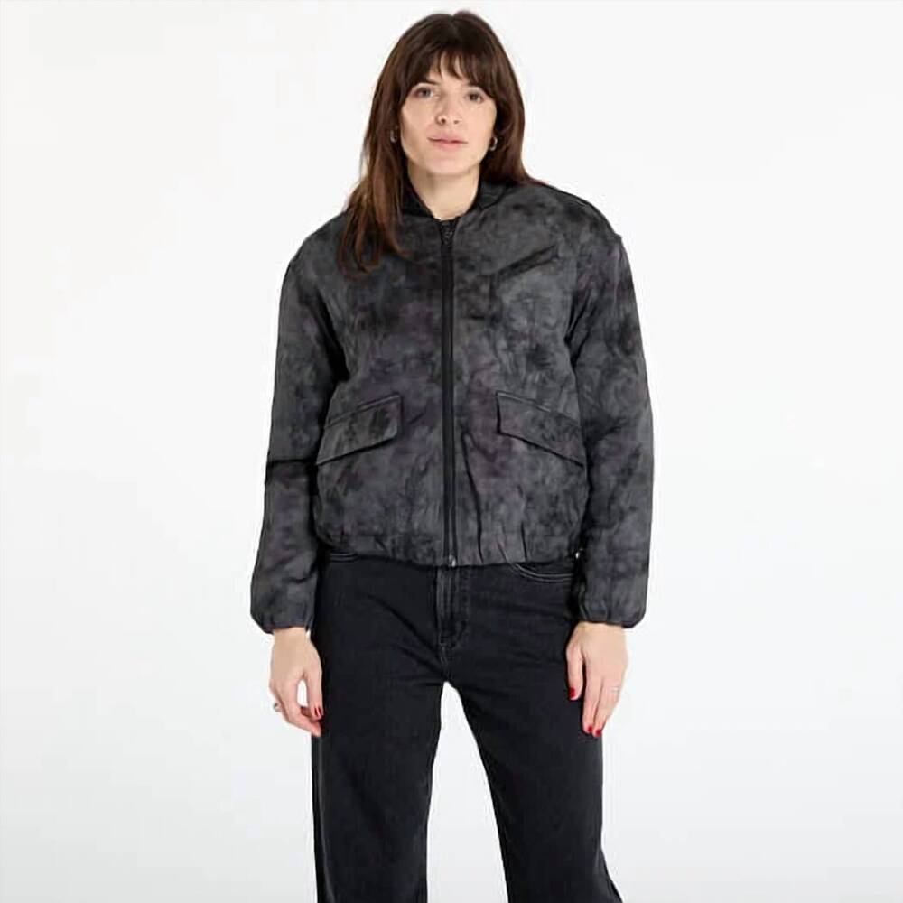 NEW DESIGUAL fantasy embroidered bomber jacket in black